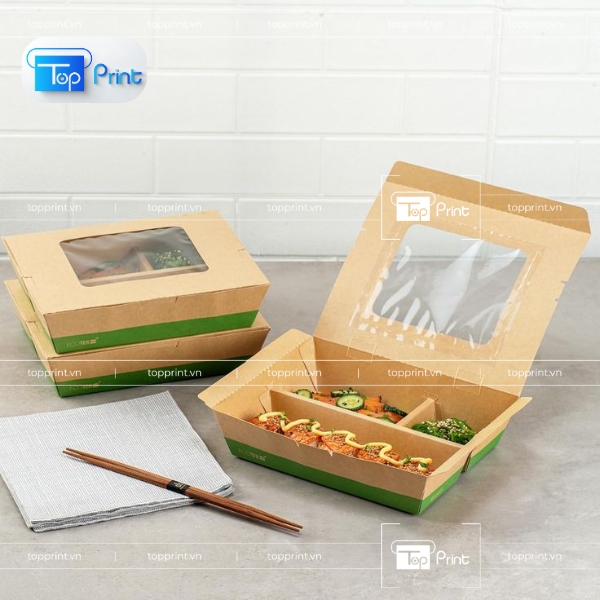 Hộp giấy kraft có cửa sổ nắp gập tiện lợi