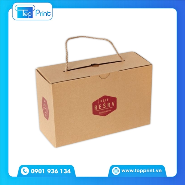 Hộp Giấy Kraft Có Quai Dây Vải Cao Cấp