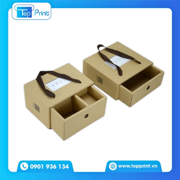 Hộp Giấy Kraft Có Quai Thiết Kế Tối Giản Hiện Đại 