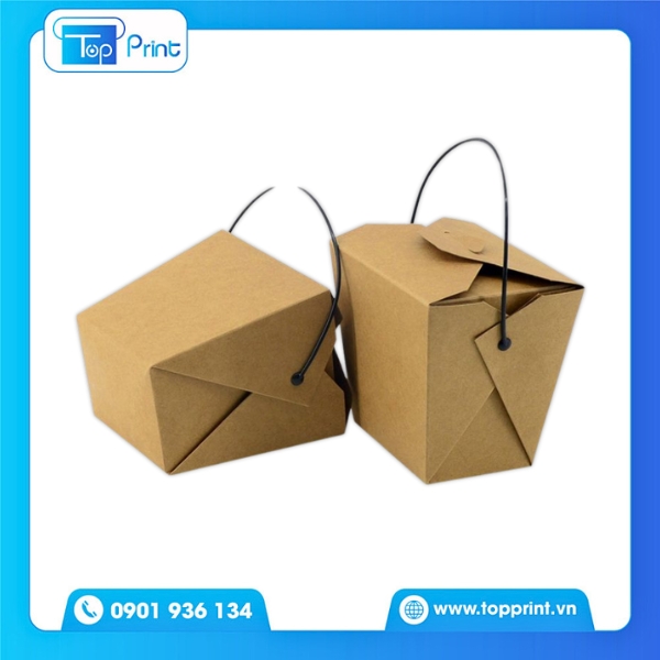 Hộp Giấy Kraft Nắp Gài Có Quai Xách Tiện Lợi