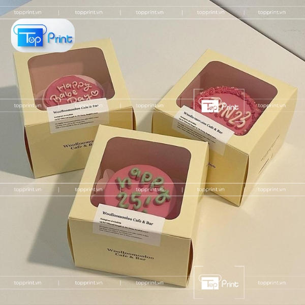 Hộp giấy mặt kiếng đựng sản phẩm handmade sáng tạo