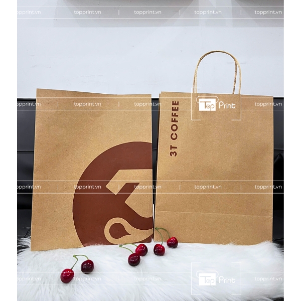 Mẫu túi giấy kraft cho quán coffee