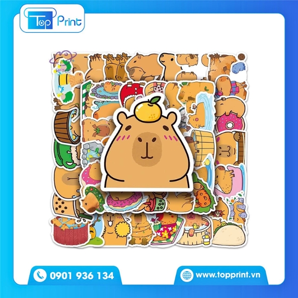 Mẫu Sticker Capybara In Bởi Xưởng TopPrint