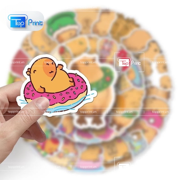 Mẫu Sticker Capybara Chống Nước Bền Đẹp
