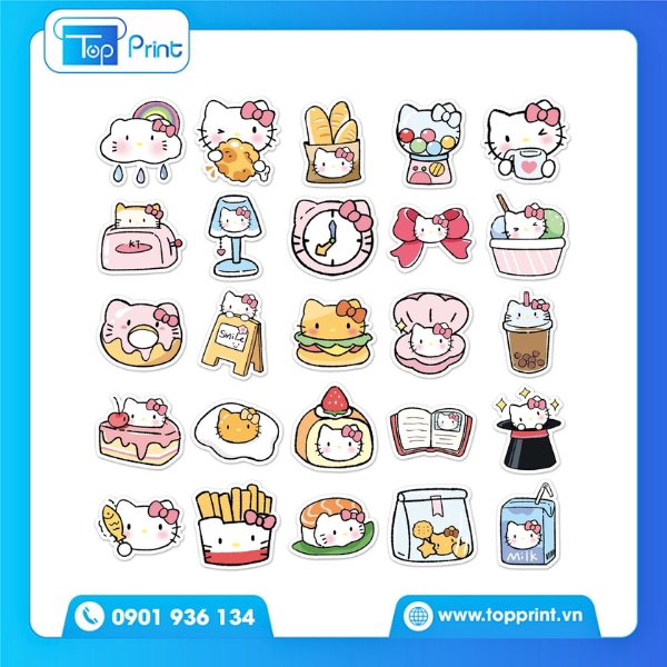 Hình Thực Tế Sản Phẩm Sau Khi In Sticker Hello Kitty 