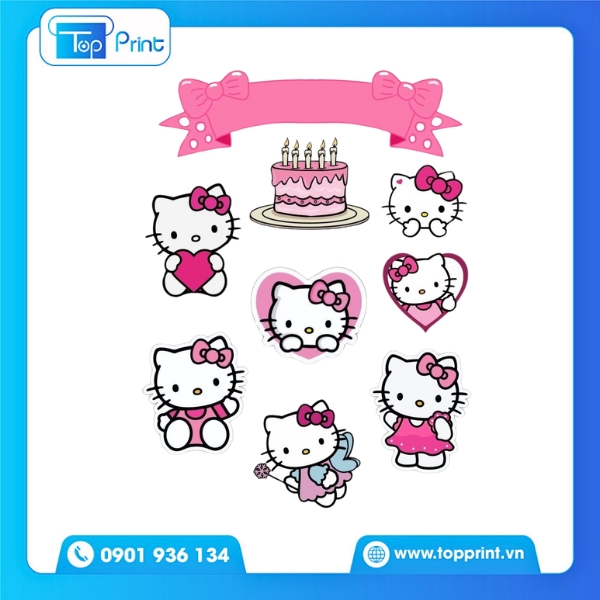 In Sticker Hello Kitty Theo Yêu Cầu – Cắt Bế Tự Do