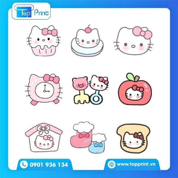 Sticker Hello Kitty Dán Mũ Bảo Hiểm, Xe Máy