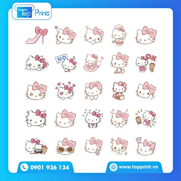 Thiết Kế Mẫu In Sticker Hello Kitty Theo Mùa Lễ Hội