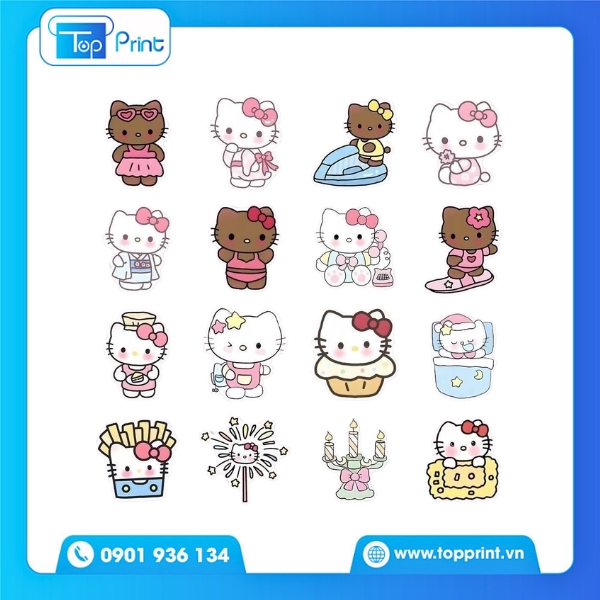 Thiết Kế & In Sticker Hello Kitty Cho Fanpage/Shopee