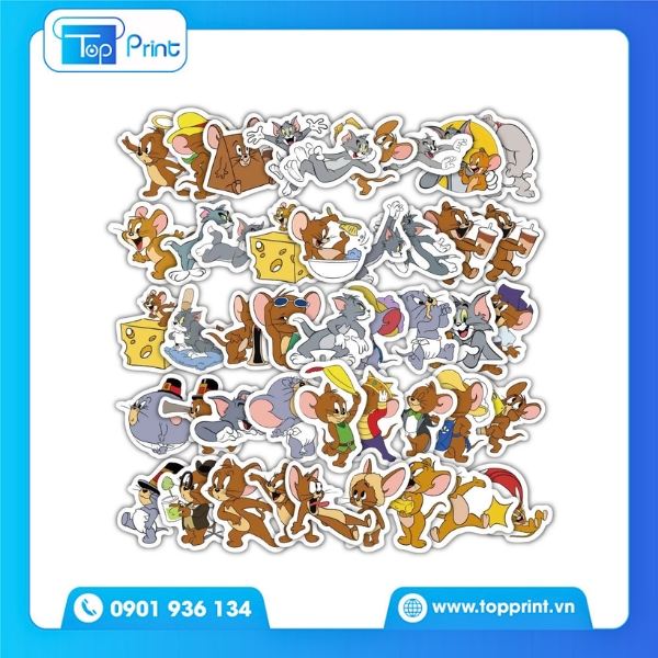 Mẫu Sticker Jerry Cán Bóng Sang Trọng