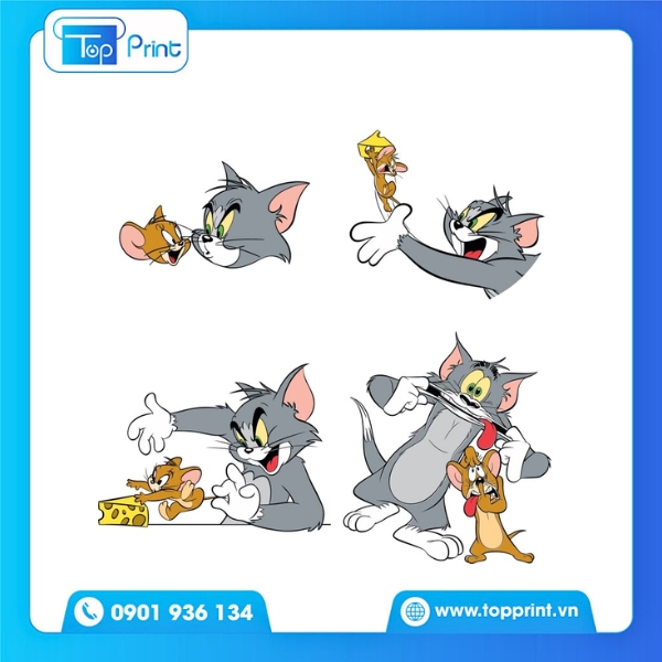 Mẫu Sticker Jerry Hoạt Hình Cute Cho Bé