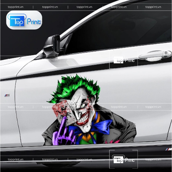 Mẫu sticker Joker 3D nổi bật – In cán màng bóng tại TopPrint