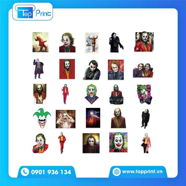 Mẫu sticker Joker 3D in UV chống nước