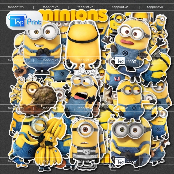 Mẫu Sticker Minion Với Hình Dáng Cắt Theo Yêu Cầu