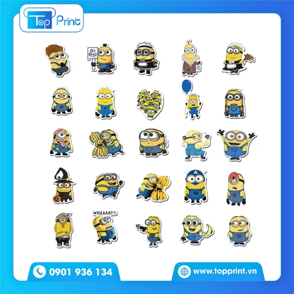 Mẫu Sticker Minion In Màu Sắc Chân Thực