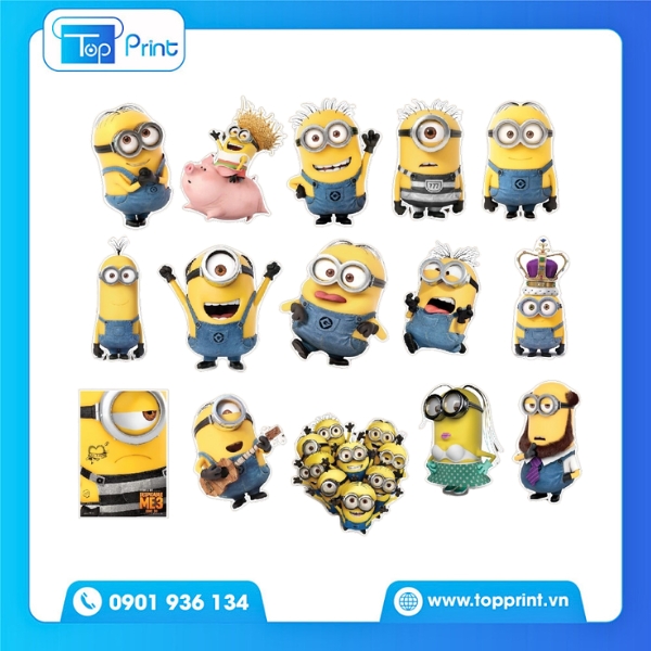 Mẫu Sticker Minion Màu Sắc Rực Rỡ