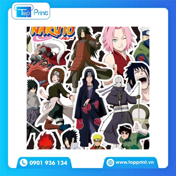 Mẫu Sticker Naruto Vinyl Cán Mờ