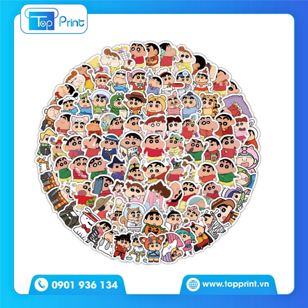 Mẫu Sticker Shin Cậu Bé Bút Chì Độc Lạ Phá Cách