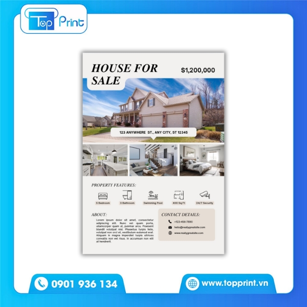 Tờ Rơi Bất Động Sản Phong Cách Hiện Đại Tối Giản