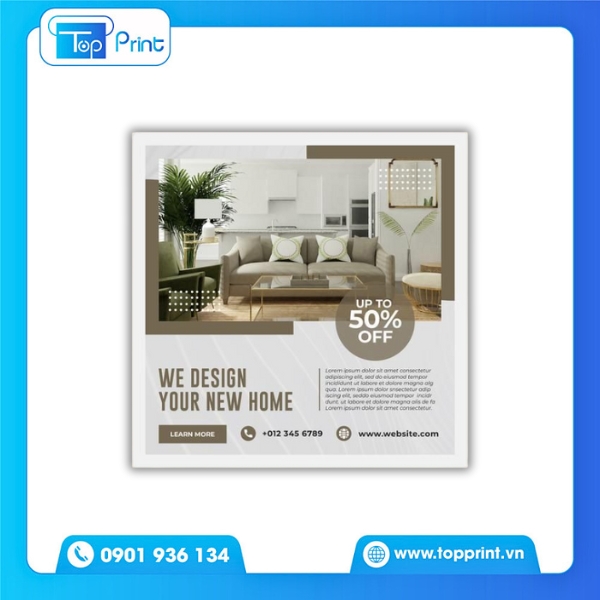 Tờ rơi nội thất dịch vụ thiết kế thi công trọn gói