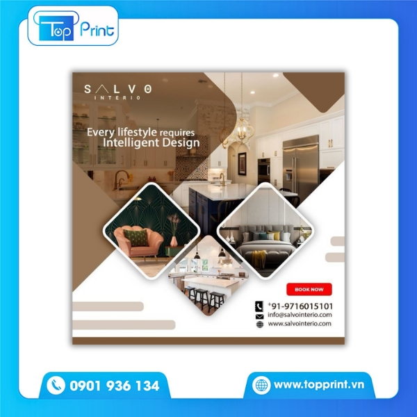 In tờ rơi nội thất A5 giấy couche 200gsm