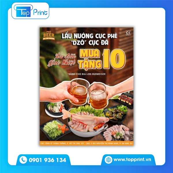 Tờ Rơi Quảng Cáo Quán Nhậu Ưu Đãi Giờ Vàng