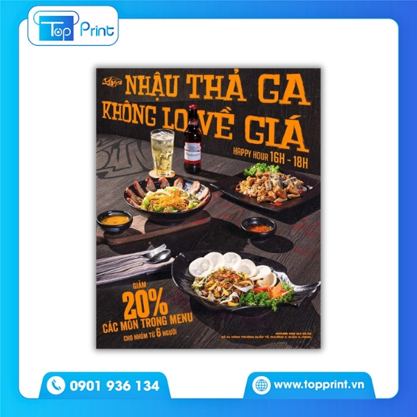 Tờ Rơi Quán Nhậu Thiết Kế Theo Chủ Đề Bia Tươi