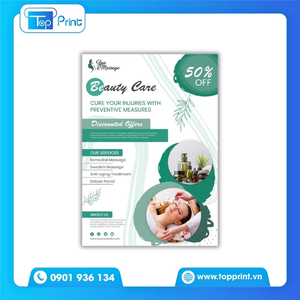 Tờ Rơi Spa Dành Cho Khách VIP – Thiết Kế Riêng
