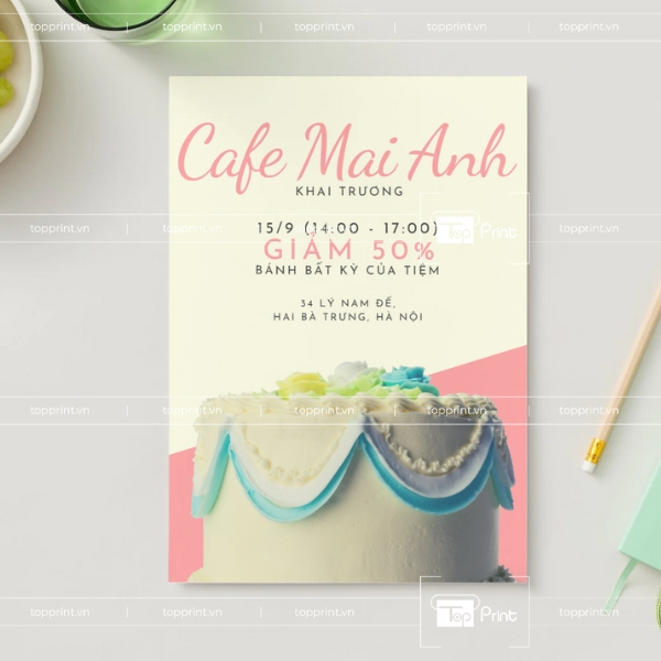 Tờ Rơi Tiệm Bánh Đẹp Hiện Đại Thu Hút Khách
