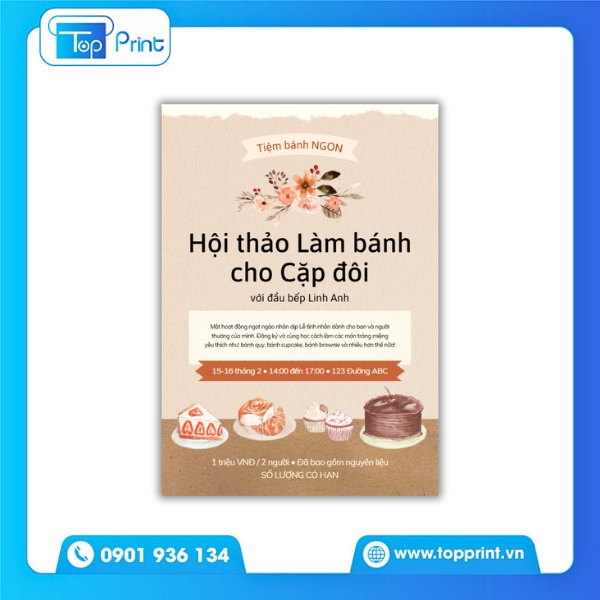 Tờ Rơi Tiệm Bánh Dành Cho Cặp Đôi