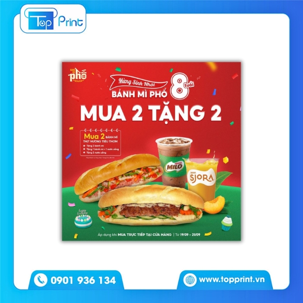 Tờ Rơi Tiệm Bánh Đẹp Hiện Đại Thu Hút Khách Tại Quận 1