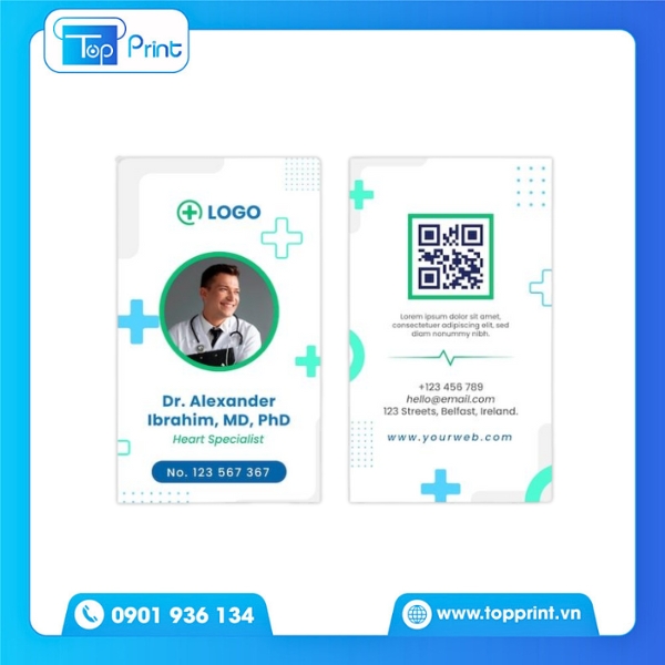In Card Visit Bác Sĩ Với Màu Sắc Nhẹ Nhàng, Thân Thiện