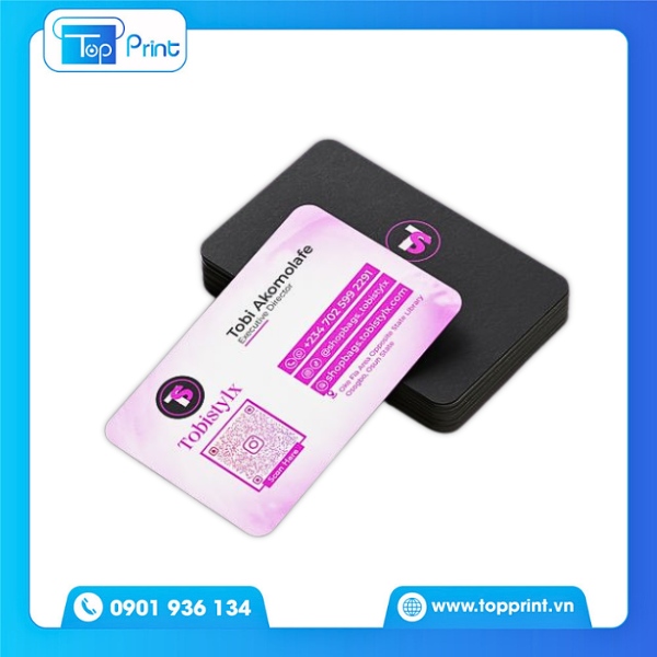 Mẫu Card Visit Bo Góc Mạ Bạc Sang Trọng