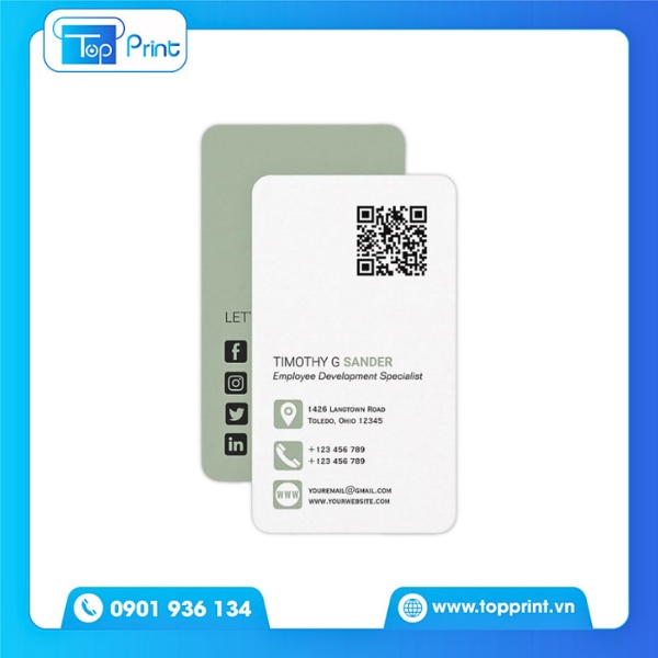 Mẫu Card Visit Bo Góc Màu Pastel Nhẹ Nhàng