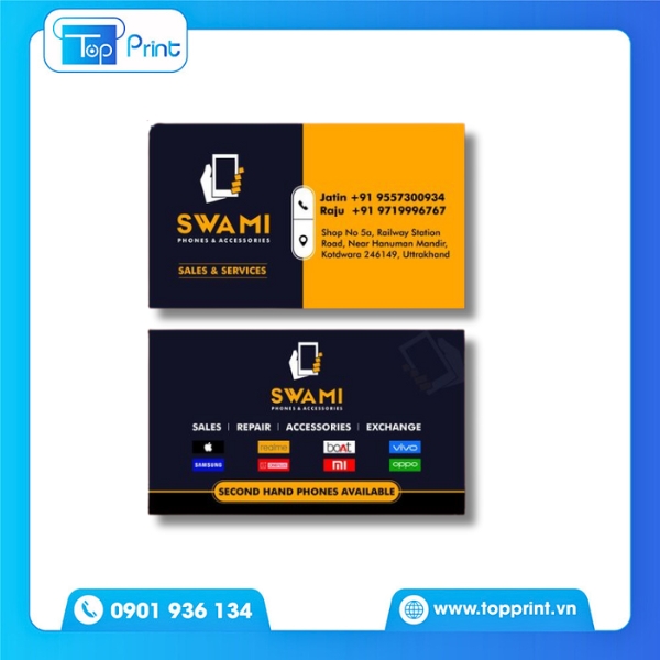 Mẫu Card Visit Hai Mặt Cửa Hàng Điện Thoại – Topprint Thực Hiện