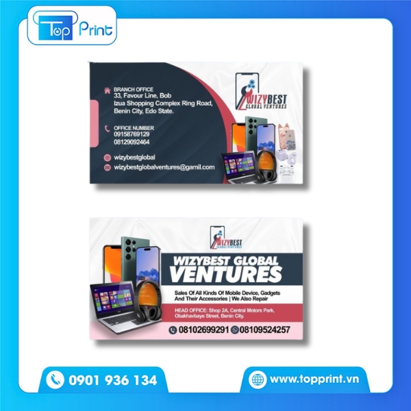 Mẫu Card Visit Cửa Hàng Điện Thoại Với Logo Nổi Bật
