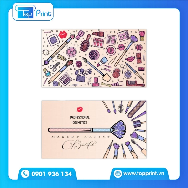 Mẫu Card Visit Make Up In Trên Giấy Mỹ Thuật