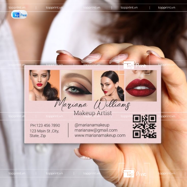 Mẫu Card Visit Make Up Tối Giản In Cao Cấp