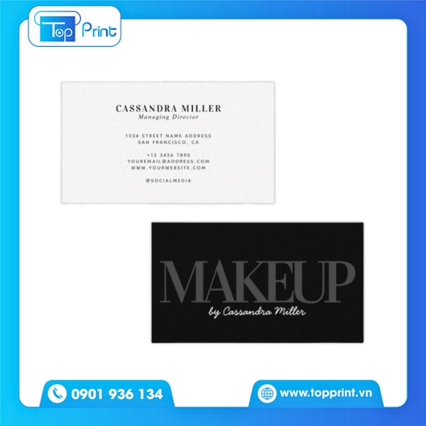 Mẫu Card Visit Make Up Cán Mờ Đẹp Tinh Tế