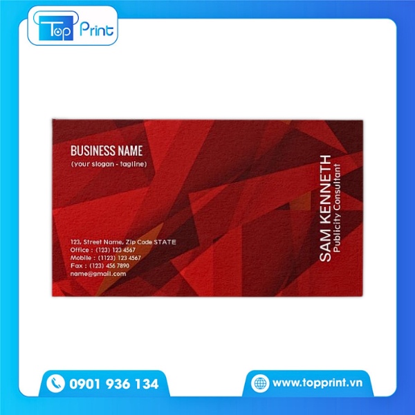 Mẫu Card Visit Màu Đỏ Cán Mờ – Tinh Tế Và Thanh Lịch