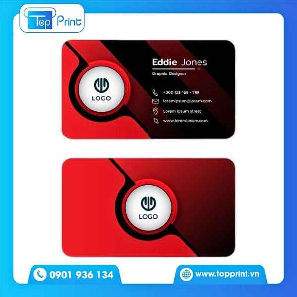 Mẫu Card Visit Màu Đỏ In Theo Công Nghệ Hiện Đại