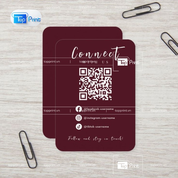 Mẫu Card Visit Đỏ Với Logo Dập Nổi – In Tại TopPrint