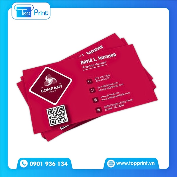 Mẫu Card Visit Màu Đỏ Nổi Bật Trên Mọi Nền Giấy
