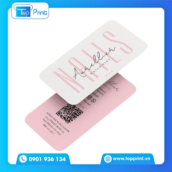 Mẫu Card Visit Màu Hồng Với Thiết Kế 2 Mặt Hiện Đại