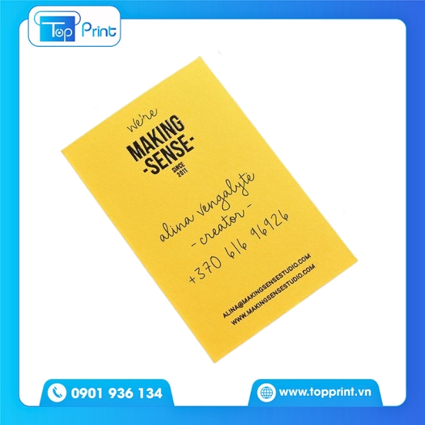 Mẫu Card Visit Màu Vàng Bo Góc Tròn Dễ Thương