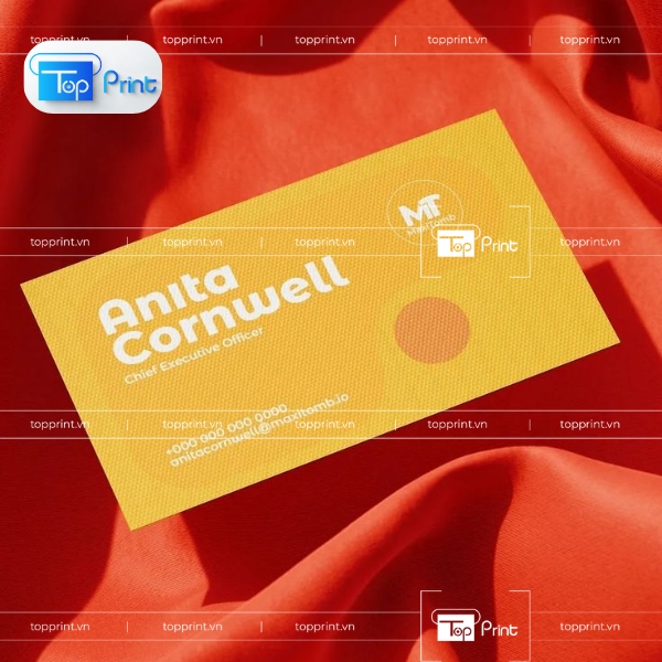 Mẫu Card Visit Cán Màng Mờ – Màu Vàng In Tại TopPrint