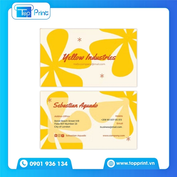Mẫu Card Visit Màu Vàng Cho Spa