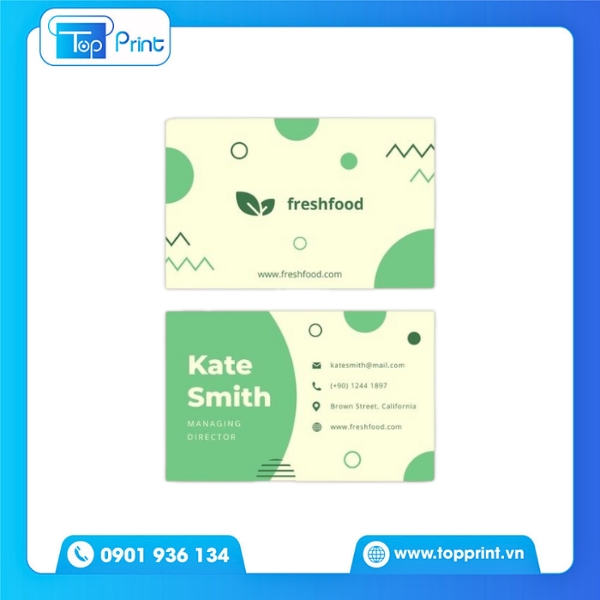 In card visit song ngữ trên giấy Kraft thân thiện môi trường