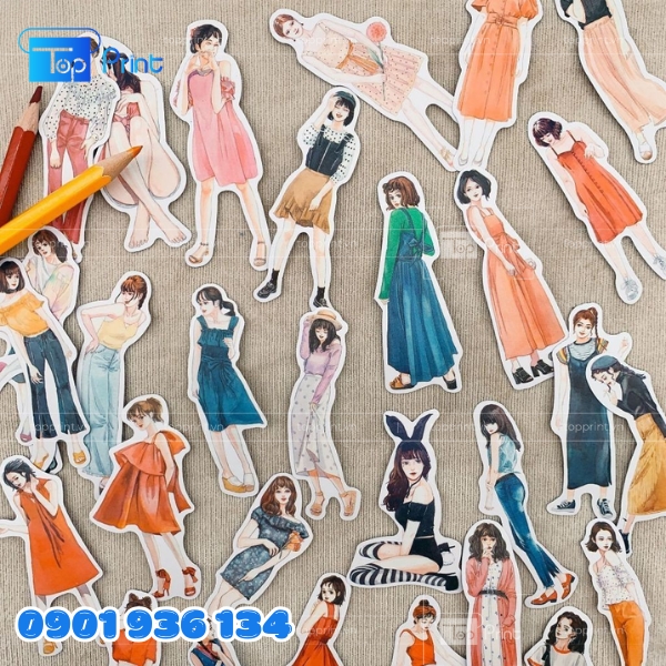 Sticker cô gái cute phong cách Hàn – In chất lượng cao
