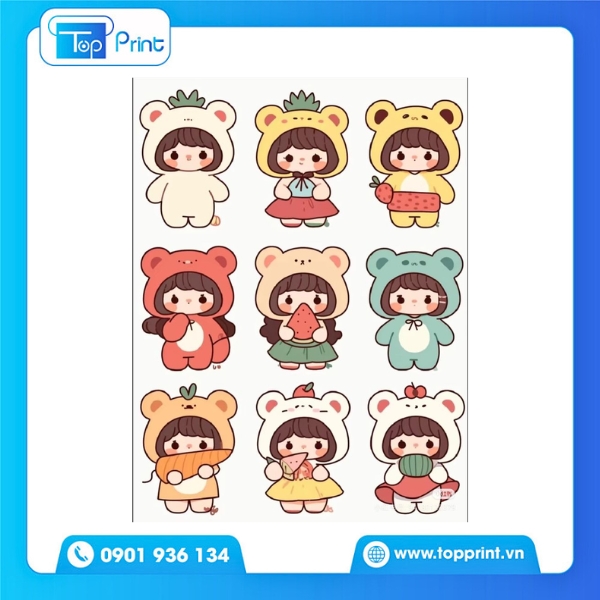 Combo sticker cô gái cute mini – Cắt sẵn tiện dụng